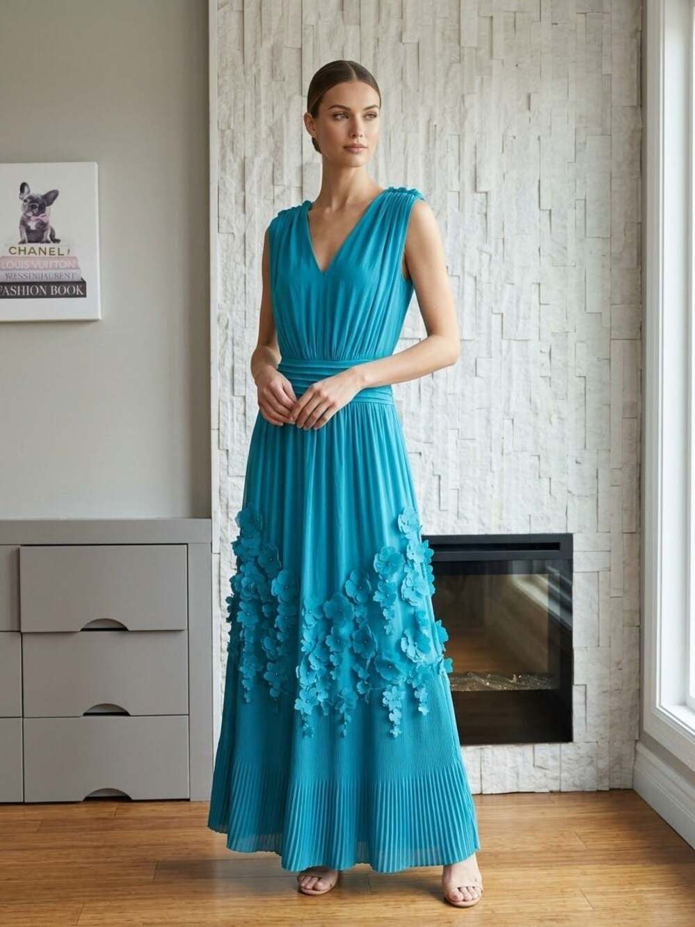 Ramy Brook Jacqueline Embellished Maxi Dress In Calypso Blue